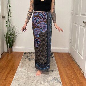 Etro Paisley Print Wrap Maxi Skirt Tie-Waist Size 6 Multicolor